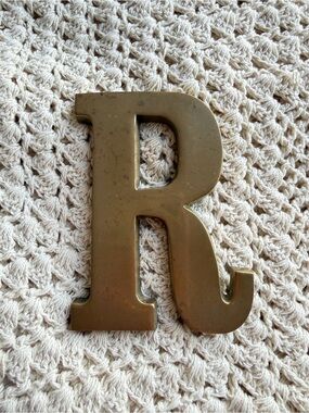 Vintage Bomel Collection Solid Brass Letter R Initial Decor